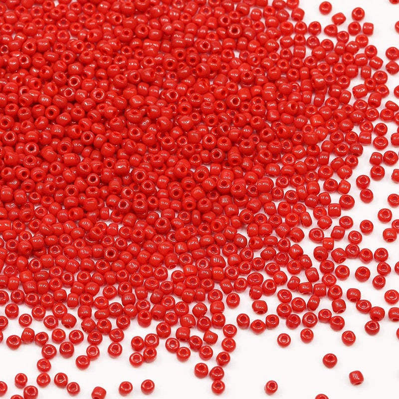 BALABEAD Opaque Red Color Loose Seed Beads About 4000pcs in Box 8/0 Glass Craft Seed Beads for Jewelry Making, Hole 0.7mm (Red) - Image 2